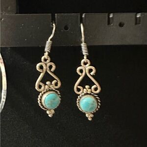 Elegant Silver and Turquoise Earrings